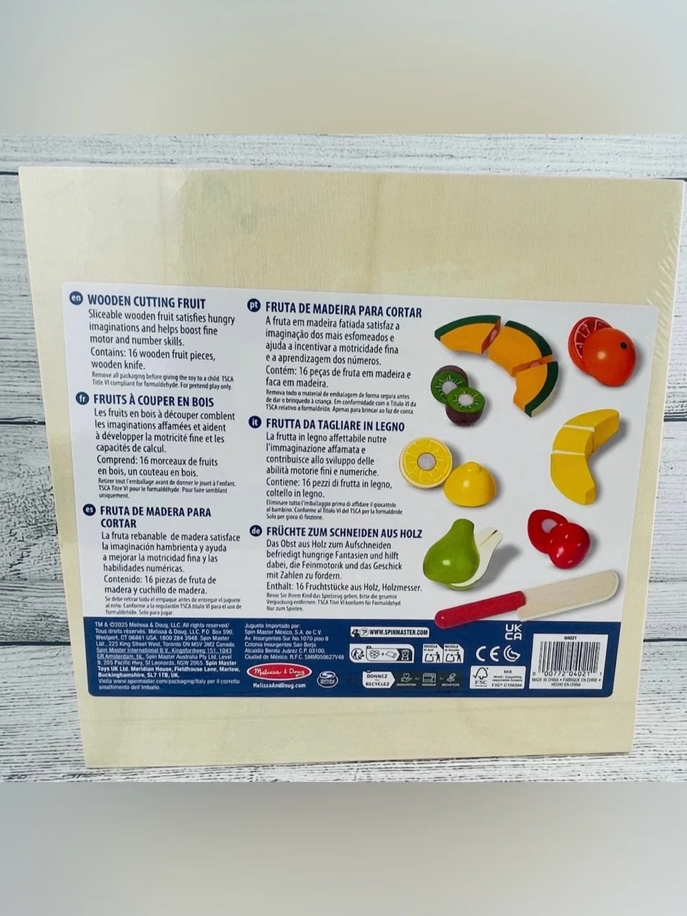 Melissa & Doug Cutting Fruit Play Set Wooden Food Kitchen Accessory 17pcs NEW